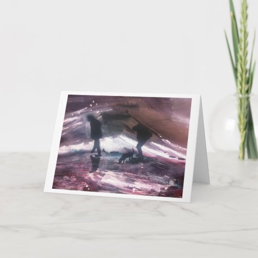 波の横を歩く カード (正面)