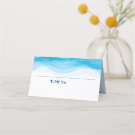波の水色結婚のテーブル番号座席表 プレイスカード