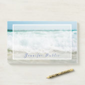 波の油色シック手書き名前テンプレート ポストイット (デスク)