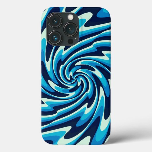 波の海のパターン(ミッドナイトブルー、ブルー、シアン) Case-Mate iPhoneケース (裏面)