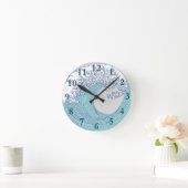 波の海の波の芸術のプリントのアジア人の日本語 ラウンド壁時計 (ホーム)