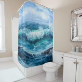 波の海。印象モダン主義,近代主義, m シャワーカーテン (インサイチュ)