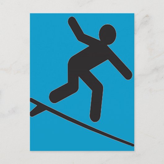 波の漫画に乗る ポストカード (正面)