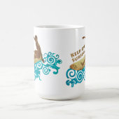 波の男のためのサーフィン、グランジおよび波で保って下さい コーヒーマグカップ (中央)