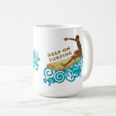 波の男のためのサーフィン、グランジおよび波で保って下さい コーヒーマグカップ (正面右)