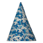 波の素晴らし模様航海の青い波 パーティーハット (右)