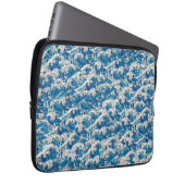 波の素晴らし模様航海の青い波 ラップトップスリーブ (正面右)