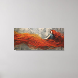 波の絵画毛 キャンバスプリント