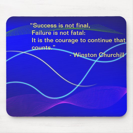 波の背景の青 マウスパッド (正面)