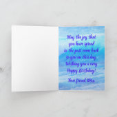 波の背景を持つシーホース誕生日カード カード (内部)