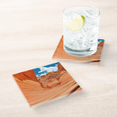 波の色 ガラスコースター (アングル)