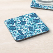 波の花のハイビスカスパターン コースター (左側)