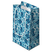 波の花のハイビスカスパターン スモールペーパーバッグ (正面アングル)