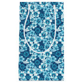 波の花のハイビスカスパターン スモールペーパーバッグ (正面)