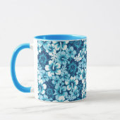 波の花のハイビスカスパターン マグカップ (左)