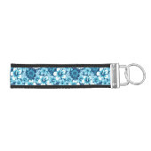 波の花のハイビスカスパターン リストバンドキーホルダー (鍵右)