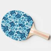 波の花のハイビスカスパターン 卓球ラケット (横)