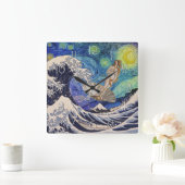 『波の誕生の金星素晴らし』 スクエア壁時計 (ホーム)