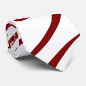 波の赤と白渦巻き飾りアート ネクタイ (ロール)