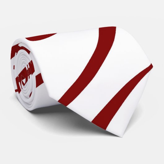 波の赤と白渦巻き飾りアート ネクタイ (ロール)