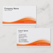 波の輪郭 – オレンジ 名刺 (正面/裏面)