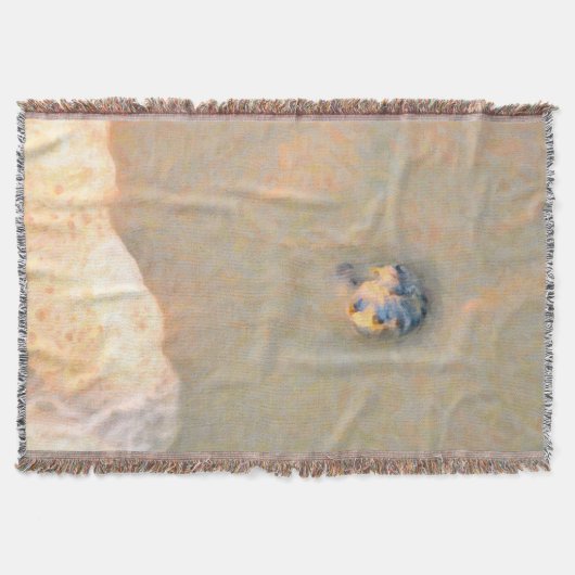 波の進路の青い貝殻 スローブランケット (正面)