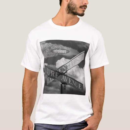 波の道-白いワイシャツ Tシャツ (正面)