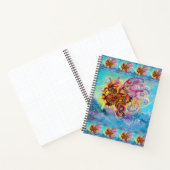 波の間の海のドラゴンファンタジーピンクブルー ノートブック (内部)