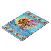 波の間の海のドラゴンファンタジーピンクブルー ノートブック (左側)