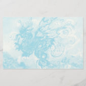 波の間の海のドラゴンファンタジーピンクブルー 便箋 (裏面)