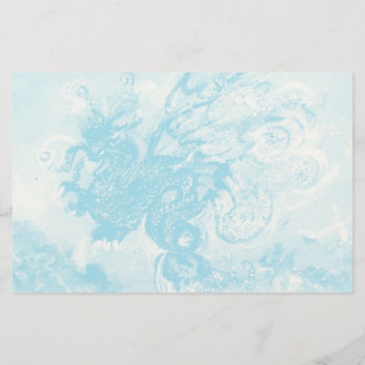 波の間の海のドラゴンファンタジーピンクブルー 便箋 (裏面)