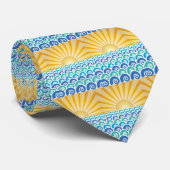波の青いタイに沿って ネクタイ (ロール)