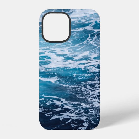 波の青い海 夏のビーチ iPhoneケース (裏面)