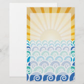 波の青の文房具に沿って 便箋 (正面/裏面)