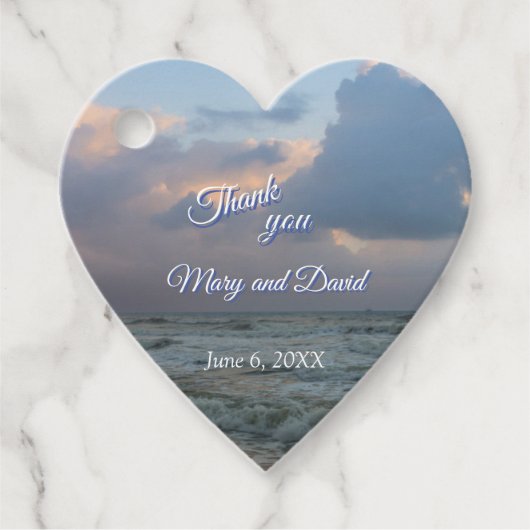 波の音を聞いて感謝結婚する フェイバータグ (正面)