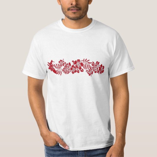 波のPareauのハワイのハイビスカスバンドティー Tシャツ (正面)