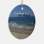 波のSkimboarders; カスタマイズ可能 セラミックオーナメント (右)