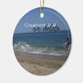 波のSkimboarders; カスタマイズ可能 セラミックオーナメント (左)