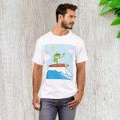 波のTシャツに乗ったカエルサーフィン Tシャツ