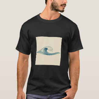 波はその線を滑らかで流れるように引き裂いた Tシャツ