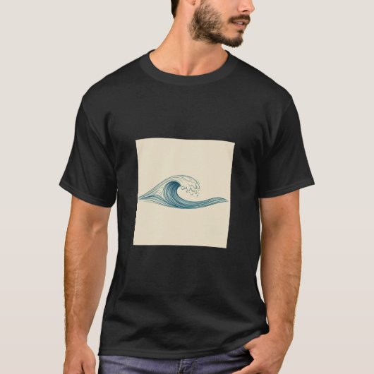波はその線を滑らかで流れるように引き裂いた Tシャツ (正面)