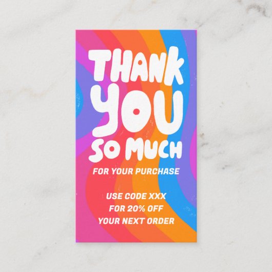 波はっきりした虹の順序ありがとう社会QRコード 名刺 (正面)