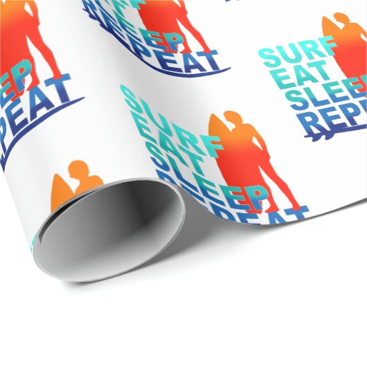 波はサーファーのための睡眠の繰り返しのギフト用包装紙を食べます ラッピングペーパー (ロールコーナー)