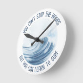 波はストップ無いが波は学乗る ラウンド壁時計 (傾斜)