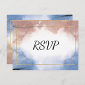 波への繊細な水色rsvp インビテーションポストカード (正面/裏面)