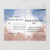 波への繊細な水色rsvp インビテーションポストカード (裏面)