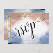 波への繊細な水色rsvp invitat インビテーションポストカード (正面/裏面)