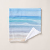 波よくはしゃぐが晴れた日のビーチ バスタオルセット (ウォッシュタオル)