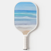 波よくはしゃぐが晴れた日のビーチ ピックルボールラケット (裏面)