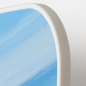 波よくはしゃぐが晴れた日のビーチ ピックルボールラケット (左詳細)